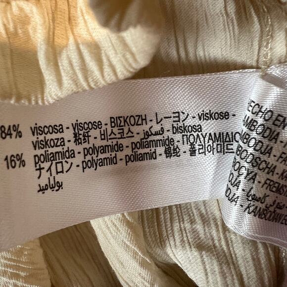 Zara Cream Crepe Tie Waist Lightweight Pants | Women's S - Picture 6 of 13